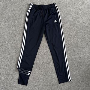 Adidas Tricot Track Pants Mens Tapered Leg Zip Ankle Dark Navy Size Medium